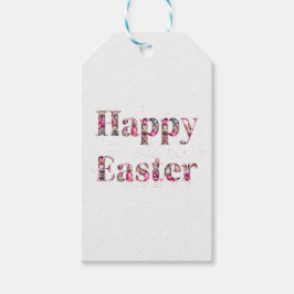 Glad påsk dekorativ text presentetikett