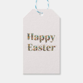 Glad påsk dekorativ text presentetikett