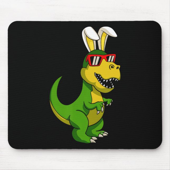 Glad påsk Dinosaur Bunny Öron Påsk Boys Kids Musmatta (Framsidan)