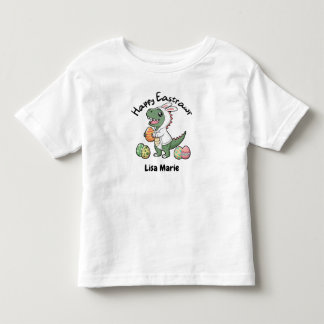 Glad Påsk Dinosaur som bär en kaninrock, Ägg T Shirt