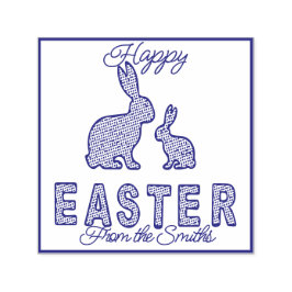Glad påsk - Dockkaniner Självfärgande Stämpel