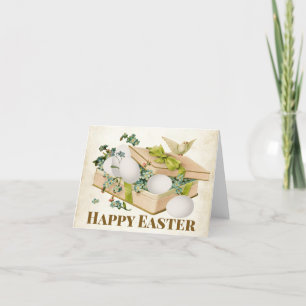 Glad påsk Dove Egg box Glöm mig inte Blommigt Helgkort