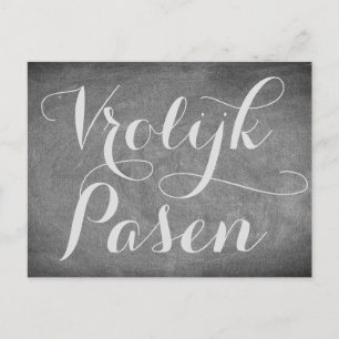 Glad påsk Dutch Pasen Chalkboard Typography Helg Vykort