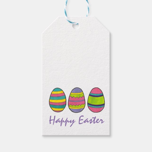 Glad påsk Dyed Payed Egg Hunt Eggs Presentetikett (Framsidan)