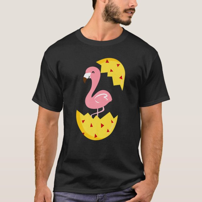 Glad påsk Egg Cute Flamingo Apparel Egg Hunt Fa T Shirt (Framsida)