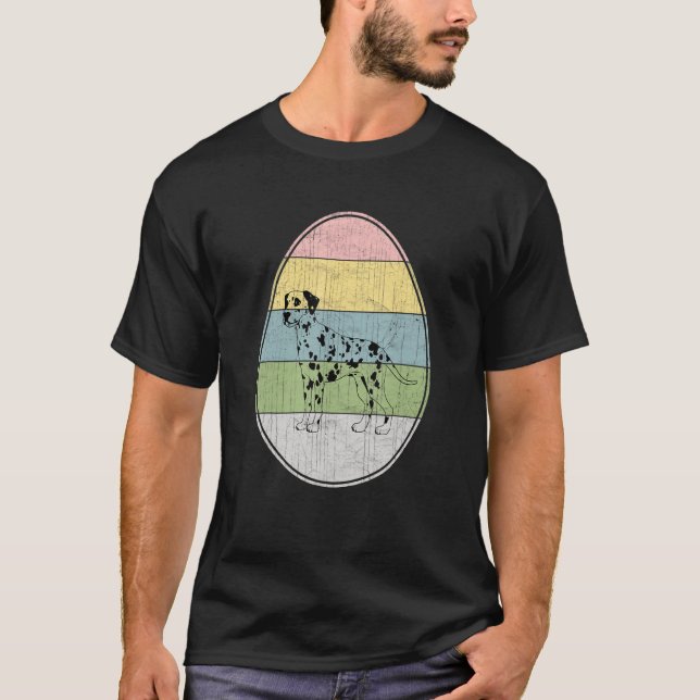 Glad påsk Egg Dalmatian Hund Graphic Påsk Day T Shirt (Framsida)