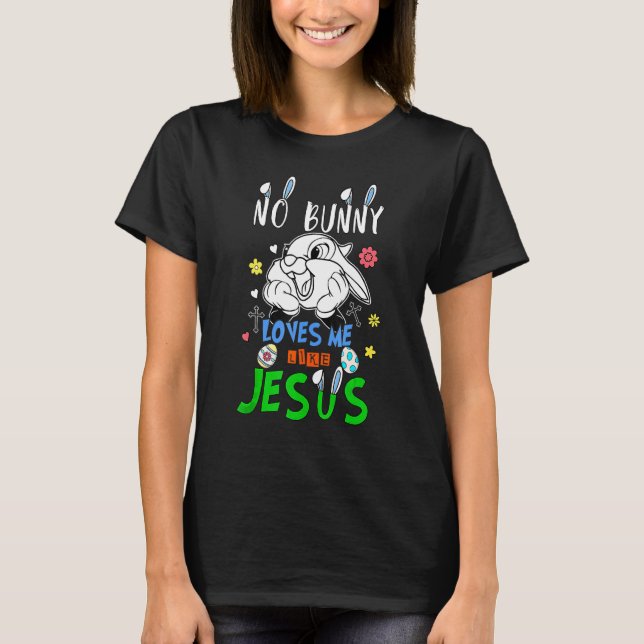 Glad påsk Egg Day Bunny Funny Boys Girls Jesus T Shirt (Framsida)