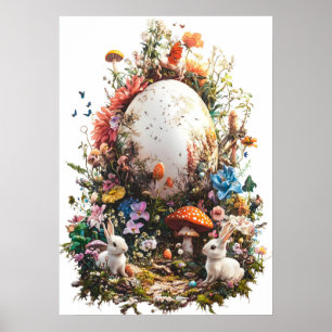 Glad påsk Egg Forest Poster