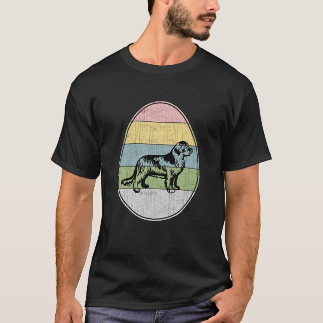 Glad påsk Egg Newfoundland Hund Graphic Funny Ea T Shirt (Framsida)