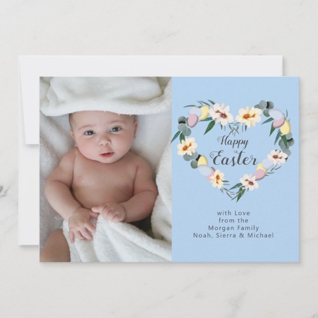 Glad påsk Egg Wandedeg | Personligt familjefoto Julkort (Framsida)