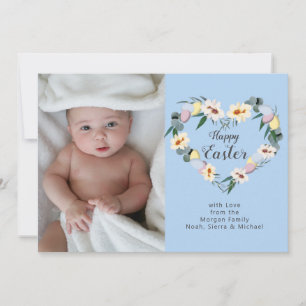 Glad påsk Egg Wandedeg Personligt familjefoto Julkort
