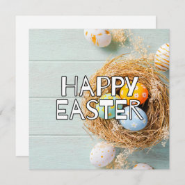 Glad påsk Eggs & Cute Blasket Kort