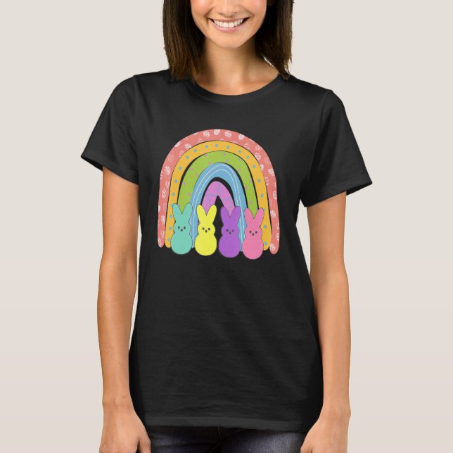 Glad påsk Eggs Gnome Rainbow Påskägg Hunting T Shirt (Framsida)