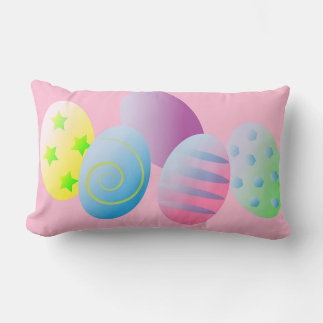 glad påsk Eggs Lumbarkudde (Framsida)