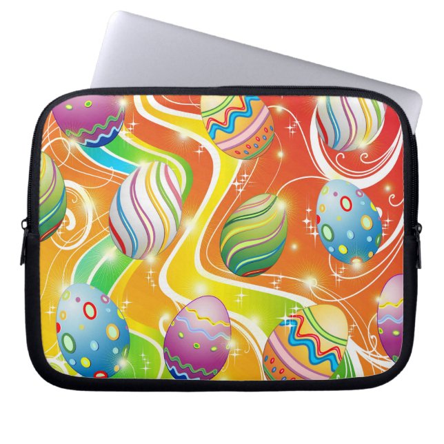Glad påsk Eggs prydnadsmönster Laptop Fodral (Framsidan)