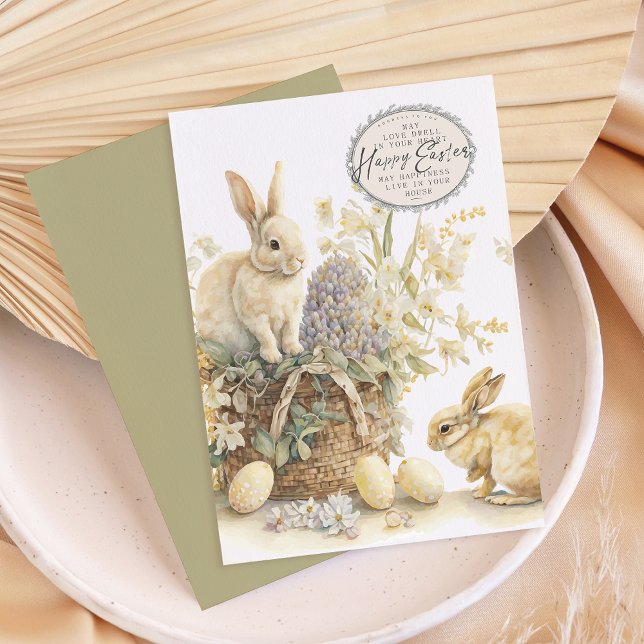Glad påsk Eggs vattenfärgskort med platta Helgdag Julkort (Skapare uppladdad)