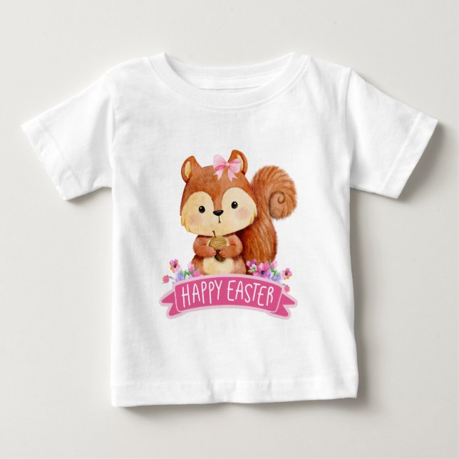 Glad Påsk Ekorre  T Shirt (Framsida)