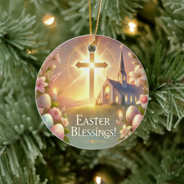 "Glad påsk: En dag för Kärlek och skratt" Julgransprydnad Keramik (Träd)