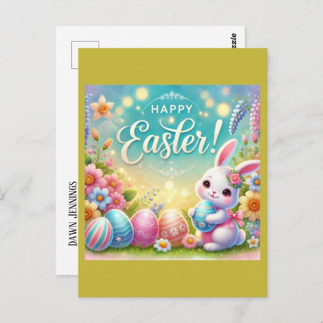 "Glad påsk: En dag för Kärlek och skratt" Vykort (Fram/baksida)