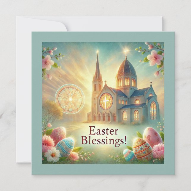 "Glad påsk: En dag med kärlek och skratt" Julkort (Framsida)