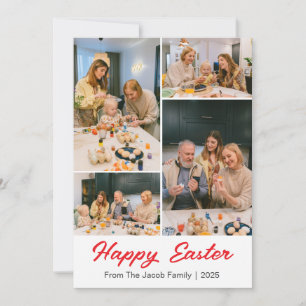 Glad påsk familj, påsk fyra fotosamlingar julkort