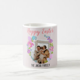 Glad påsk familj,påskhare familj ett foto kaffemugg