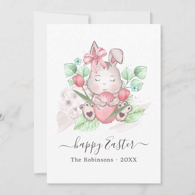 Glad påsk Family Photo Collage Hälsning Julkort (Framsida)