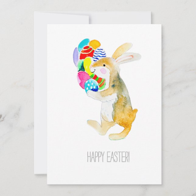 Glad påsk , Fanny kanin och ägg Julkort (Framsida)