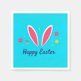 Glad påsk Firande-kort med Bunny Öron Pappersservett