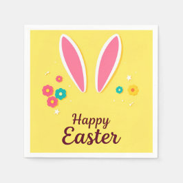 Glad påsk Firande-kort med Bunny Öron Pappersservett