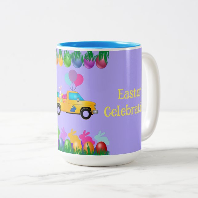 Glad påsk Firande två tonkaffe Mugg (Framsida höger)