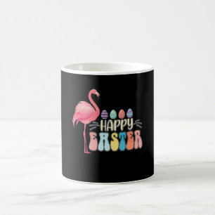 Glad påsk Flamingo Bunny Egg Basket Kaffemugg