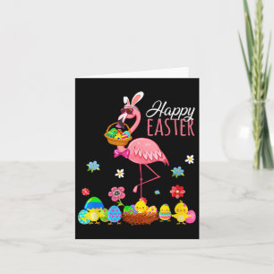 Glad påsk Flamingo med Påskägg Bysket Hunti Kort