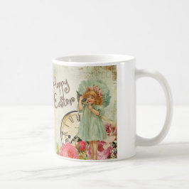 glad påsk flicka kaffemugg