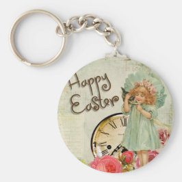 glad påsk flicka nyckelring