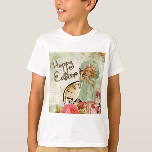 glad påsk flicka tee shirt (Framsida)