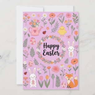 Glad Påsk Floral Kort