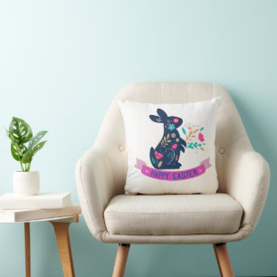 Glad påsk Flowered Bunny Småbarn T-shirt Kudde