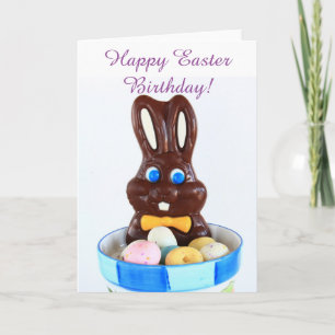 Glad påsk födelsedagsbunny och gratulationskort fö helgkort