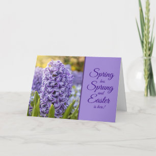 Glad påsk för alla vackra Lila Hyacinth Helgkort