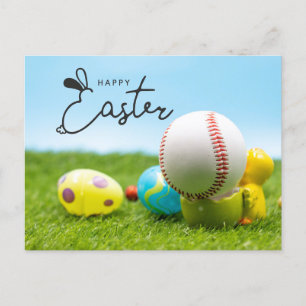 Glad påsk för Baseball Player Helg Vykort