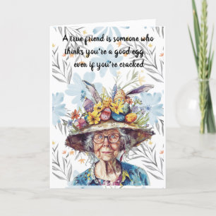 Glad påsk för en vän. Granny Påsk Card Tack Kort