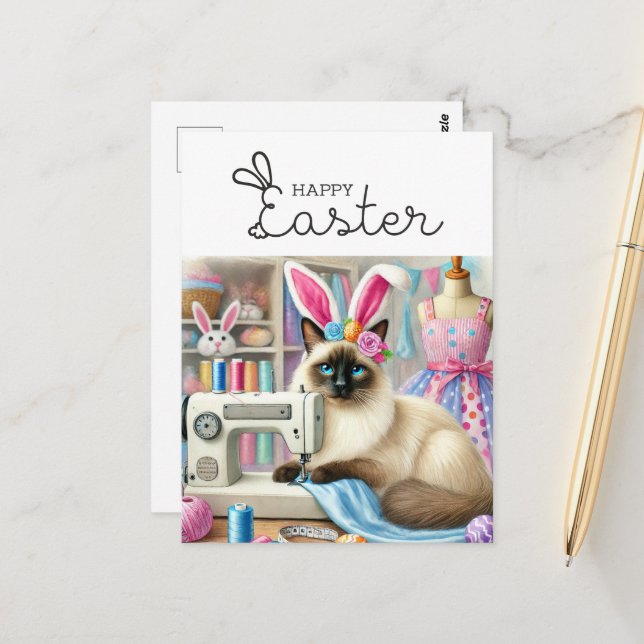 Glad påsk för kattälskare vykort (Fram/Back In Situ)