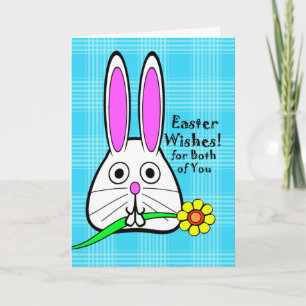Glad påsk för lite, Cute Bunny med blomma Helgkort