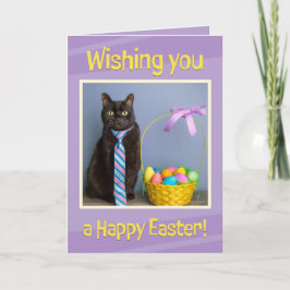Glad påsk för någon Cute Cat i Tie Helgkort