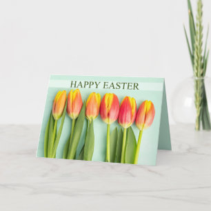 Glad påsk för någon sex lysande tulips-foto helgkort