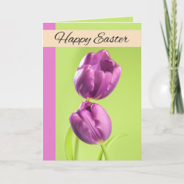 Glad påsk för någon Söt Lila Tulips Photo Helgkort