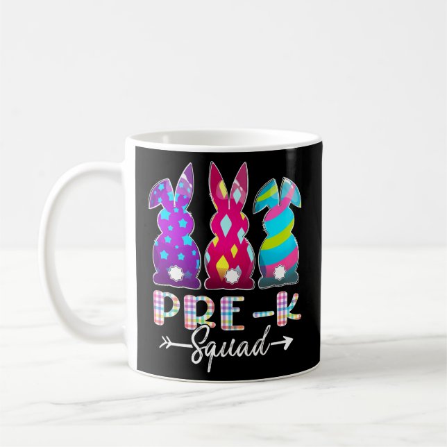 Glad påsk före K Squad Three Bunny Påsk Day Kaffemugg (Vänster)
