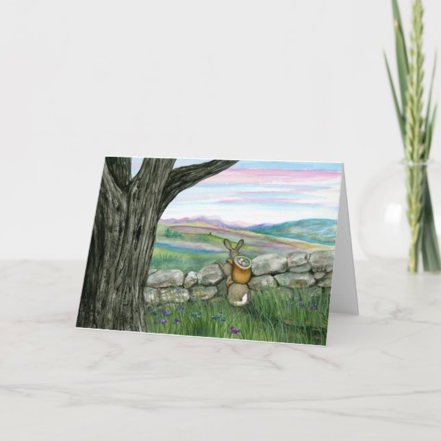 Glad påsk från andra sidan Miles Rabbit Bihrle Helgkort (Framsida)