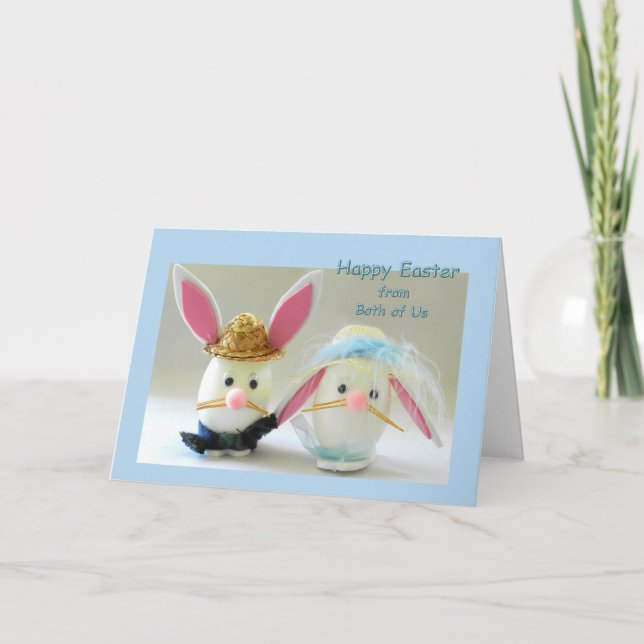 Glad påsk från Bas Bunny Couple Helgkort (Framsida)